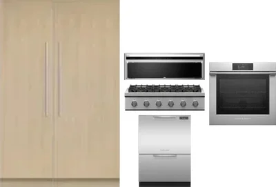 6 Piece Package Includes Refrigerator, Freezer, Cooktop, Wall Oven, Hood And Dishwasher